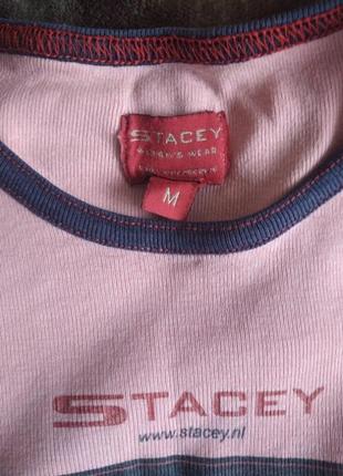 Плотная розовая с джинсой футболка ,р. м, stacey2 фото