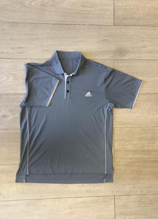 Поло adidas серое l
