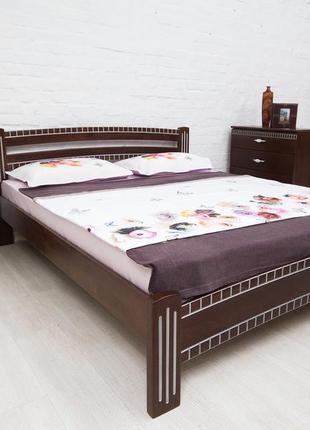 Кровать деревянная милана люкс с фрезеровкой тм олимп