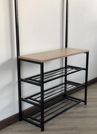 Передпокій металевий розбірний sunrise-4 100 см чорний/сонома