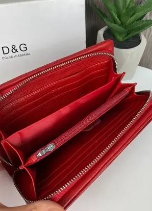 Шкіряний жіночий гаманець клатч у стилі дольче та габбана d&amp;g люкс якість у коробці6 фото