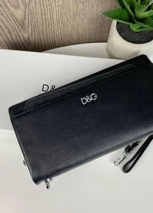 Шкіряний жіночий гаманець клатч у стилі дольче та габбана d&amp;g люкс якість у коробці1 фото