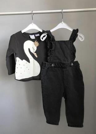 Джинсовый комбинезон zara 6-9 размер 74