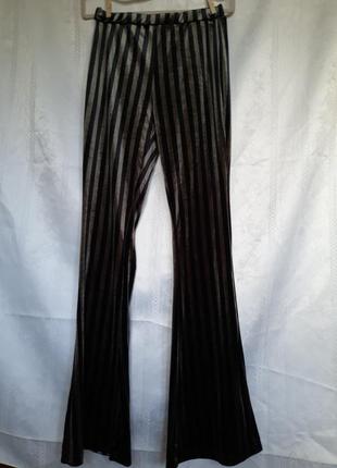 Жіночі велюрові штани брюки лосини легінси клеш смужка костюм  маскарадний для танців  хеллоуїн1 фото