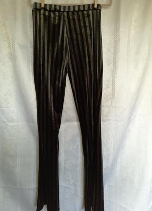 Жіночі велюрові штани брюки лосини легінси клеш смужка костюм  маскарадний для танців  хеллоуїн2 фото