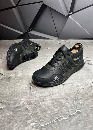 Стильные кроссовки черные адедас adidas мужские деми, демисезонные осенние, веселые, летние (на осень,весная,лето 2023-2024)