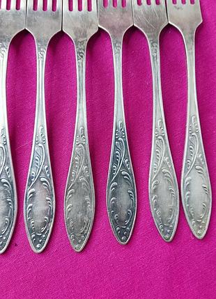 Вилки мельхіорові десертні срср мнц мельхіор набору 6 штук