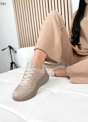 Стильные натуральные (кожа + замша) спортивные женские деми кроссовки ав 💙💛🏆4 фото