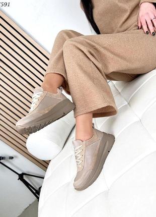 Стильные натуральные (кожа + замша) спортивные женские деми кроссовки ав 💙💛🏆5 фото