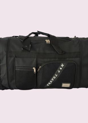 Велика дорожня сумка "leadhake" колір чорний розмір 76х36х29 см. 80 літрів