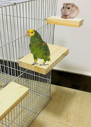 Полка платформа с зацепом для клетки для папуг та гризунів