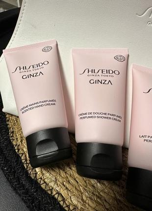 Набор оригинал ginza tokyo shiseido парфюмированная вода крем для рук лосьон для тела гель для душа2 фото