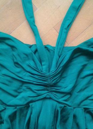 Открытое платье  mango (оригинал) изумрудного цвета . размер s (36)5 фото