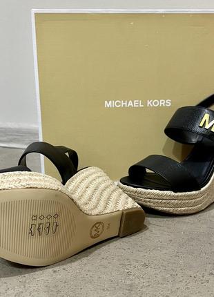 Michael kors, босоножки на танкетке, майкл корс, кожаные босоножки5 фото