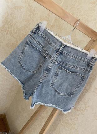 Крутые джинсовые шорты с бахромой, р l3 фото