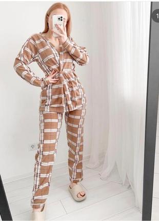 Флисовая пижамка с халатиком в стиле burberry🧳