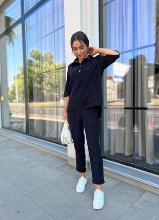 Стильный женский вельветовый костюм 5