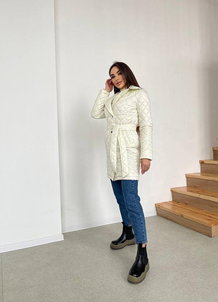 Пальто беж стеганое демисезонное хит весны