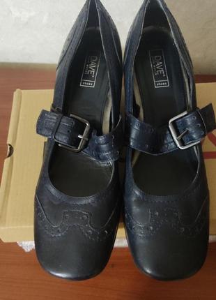 Кожаные удобные туфли туфельки с перепонкой спереди р-р 402 фото