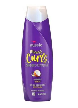 Кондиционер с кокосовым маслом и маслом австралийского жожоба от aussie, miracle curls, 360 мл