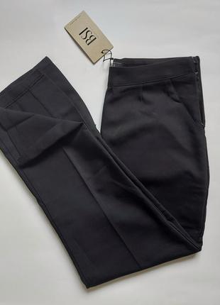 Классические брюки со стрелкой, черные брюки высокая посадка. размер s