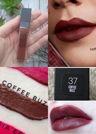 Жидкая матовая помада maybelline new york color sensational vivid matte liquid тон 37