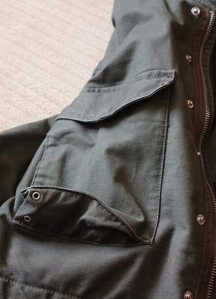 Класна щільна бавовняна куртка стилі мілітарі hennes&amp;mauritz швеція l.3 фото