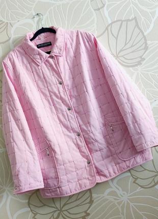 Рожева весняна стьобана куртка cruise-line collection exclusive у великому розмірі