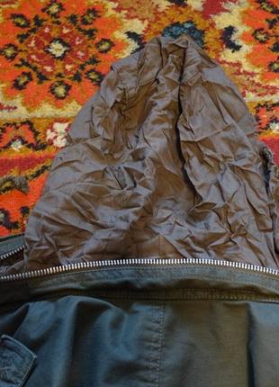 Класна щільна бавовняна куртка стилі мілітарі hennes&amp;mauritz швеція l.9 фото