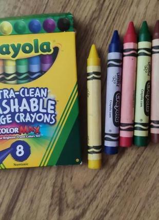 Олівці кольорові крейда crayola usa можна змивати водою ,набір 8шт. товсті