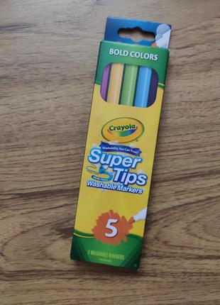 Фломастери маркери crayola usa можна змивати водою ,набір 5шт