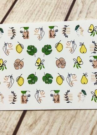 Наклейки слайдери для дизайну ногтей манікюр