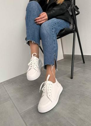 ❤️ стильные кожаные кеды