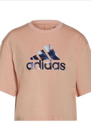 Женская укороченная футболка с логотипом adidas you for you оверсайз оригинал4 фото