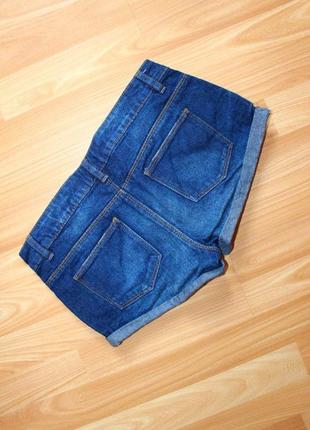 Шорты джинсовые темно-синие с эффектом вываренности, 8/364 фото