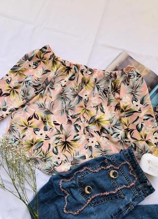 Рожева блуза в квітковий принт only