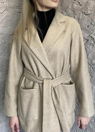 Пальто піджак укорочене під пояс zara