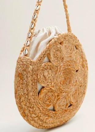 Сумка mango соломенная пляжная