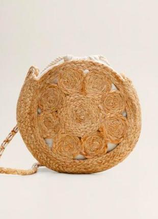 Сумка mango соломенная пляжная