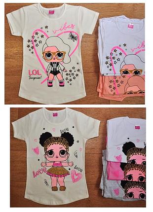 Яскраві, модні футболки з лол, туреччина, від 4-5 до 9-10 років