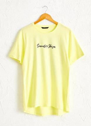 Лимонна чоловіча футболка lc waikiki/лс вайкікі sounds of ibiza. фірмова туреччина