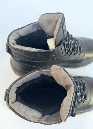 Чоловічі чоботи зимові шкіряні на хутрі черні розміри 41,42,43,44 код 66158 фото