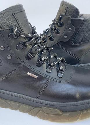 Розміри! 41,42,43,44 чоловічі чоботи зимові шкіряні на хутрі черні