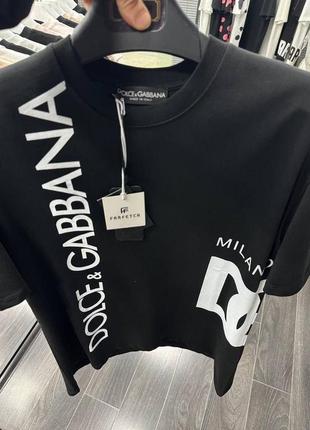 Брендовая мужская футболка / качественная футболка dolce gabbana в черном цвете на каждый день