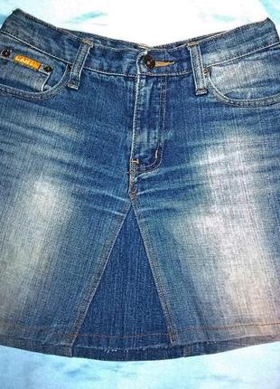 Юбка джинсовая 44р сине-голубая