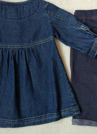 Нове джинсове сукню на 3-6 місяців2 фото