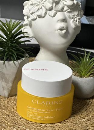 Оригінал clarins tonic sugar polisher цукровий пілінг для тіла для освітлення та зволоження пилинг