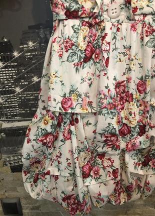Красивое котоновое платье в цветы4 фото