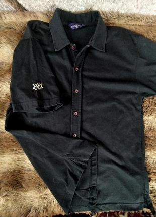 Рубашка мужская трикотаж черная 46-48