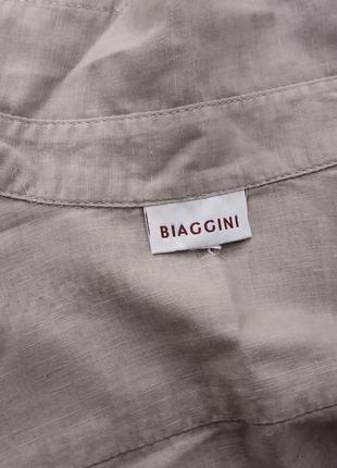 Отличная бежевая льняная рубашка biaggini6 фото